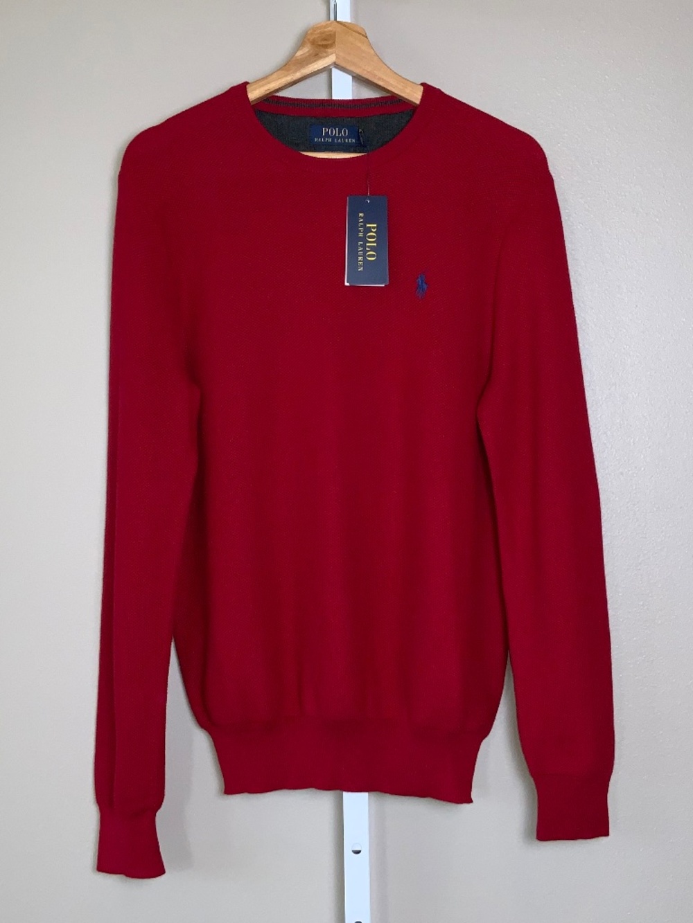 POLO Ralph Lauren Textured Mesh-Knit Pima Cotton Crewneck Sweater